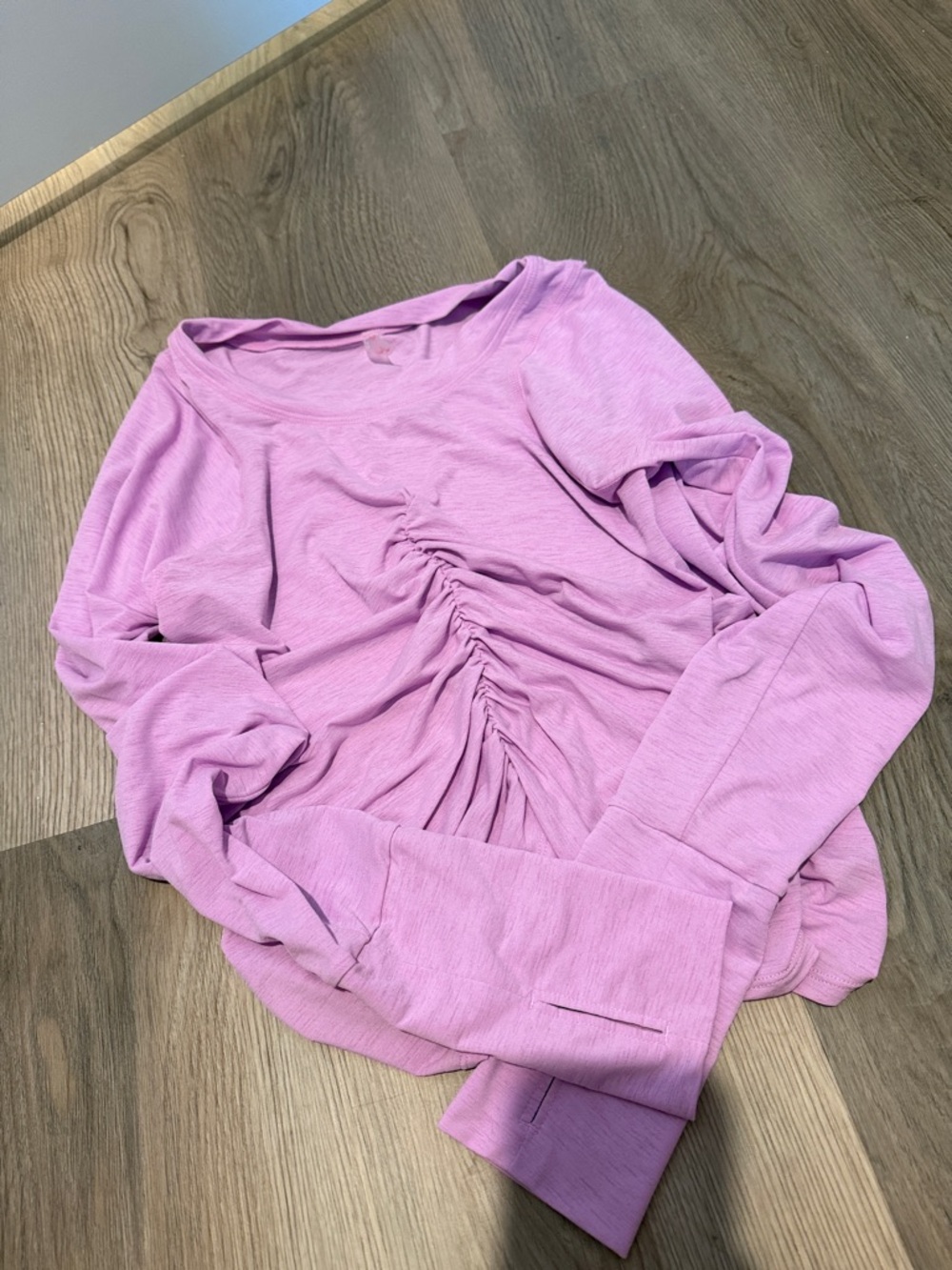 FP Movement by Free People Lilac Ruched Long Sleeve Top